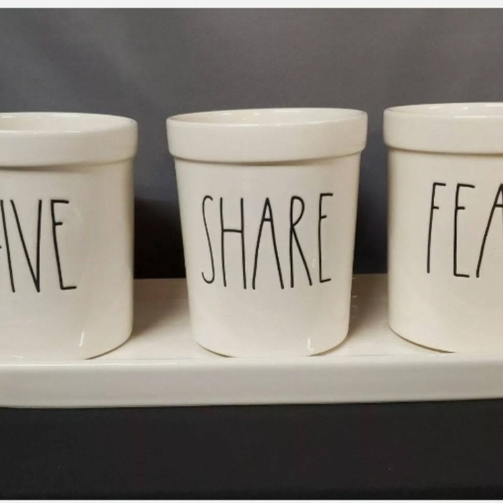 Rae Dunn GIVE SHARE FEAST Utensil Holder